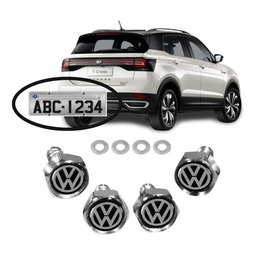 Kit Parafuso De Placa Emblema Vw T-cross Sense Tsi 2020 2021