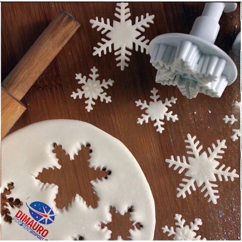 Cortador Ejetor Floco De Neve Frozen Kit 3 Pçs em Oferta na Shopee