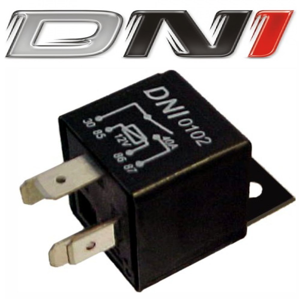Rele Auxiliar Universal 40 Amperes 4 Terminais 12V Com Suporte - DNI0102