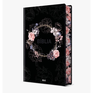 Bíblia Sagrada NVI | Letra Normal | Capa Dura | Palavras de Jesus em Vermelho | Flores Preta em Oferta na Shopee