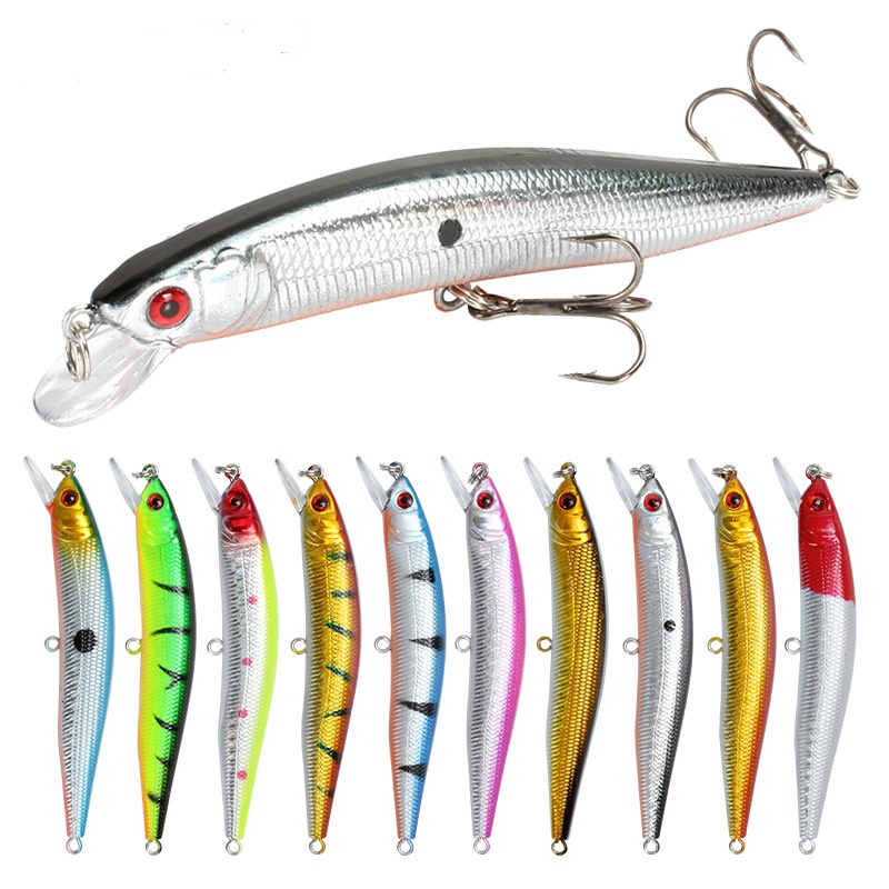 10 Cor Minnow Isca Isca 10 cm / 8.3g Biônico Isca De Plástico Rígido Isca Artes De Pesca Isca Falsa Isca
