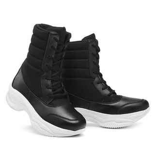 Tênis Botinha Feminina Sneakers Cano Ato Plataforma Macio Skalvin Shoes