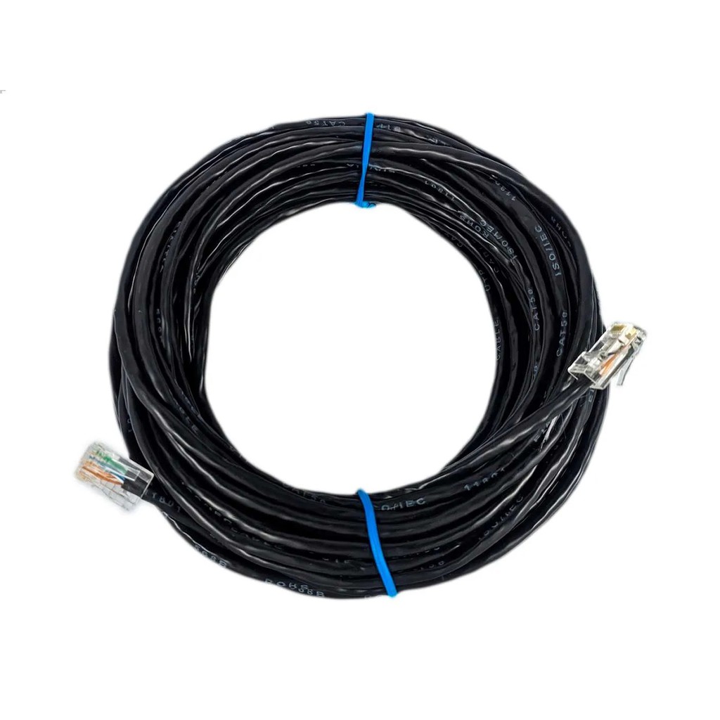 Cabo Rede Cat5e Preto 50m Metro Internet Net Lan Utp Montado