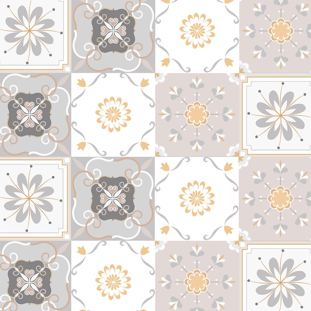 Adesivo de Parede Azulejo Portugues em tons de rosa, bege e branco para Área Gourmet em Oferta na Shopee