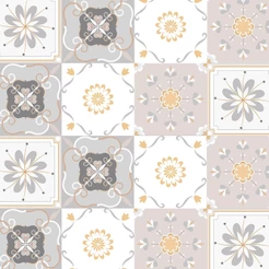 Adesivo de Parede Azulejo Portugues em tons de rosa, bege e branco para Área Gourmet