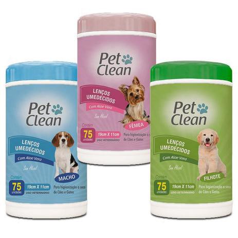 Lenço Umedecido para Cães e Gato Pet Clean