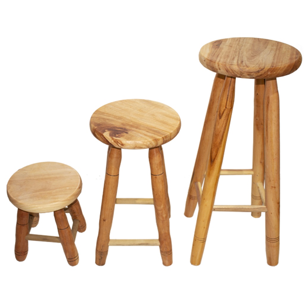 Banquinho Madeira Maciça Vários tamanhos Banqueta Tamborete Banco Médio alto pequeno cadeira cadeirão