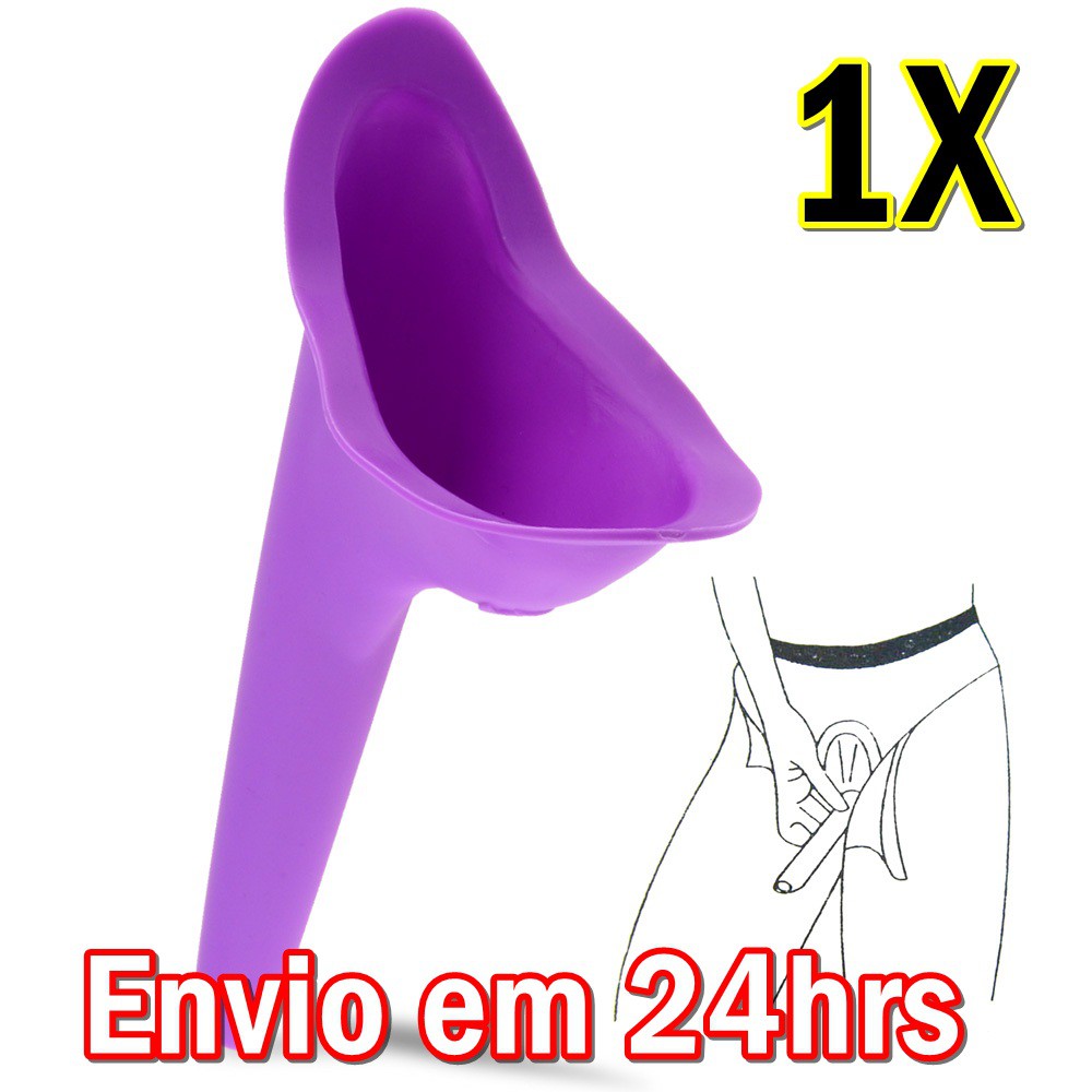 Urinol Feminino Portátil Silicone Xixi Em Pé Funil Condutor Importado - Pronta entrega no Brasil