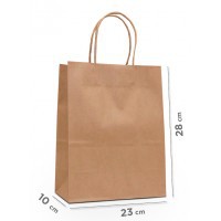 Sacola De Papel Kraft 23cm largura x10cm sanfona x28cm altura  N.02  ( 100unid Promoção ) em Oferta na Shopee