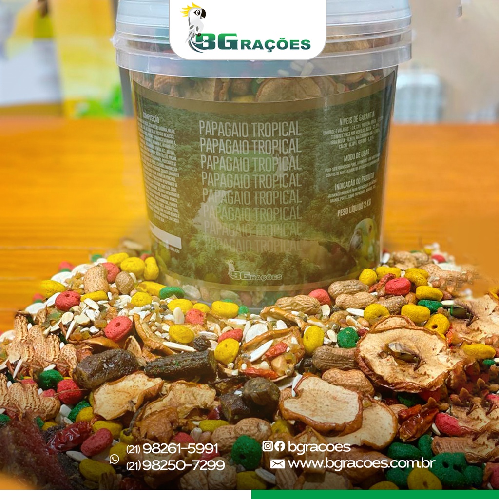 Mistura Para Papagaio Tropical 2kg em Oferta na Shopee