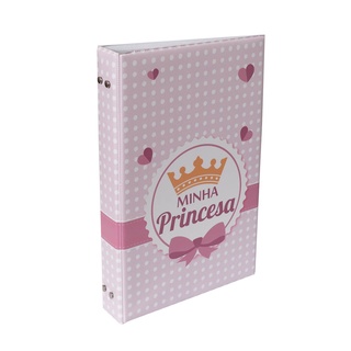 Álbum de fotos para 200 fotos 13x18 com Memo - MINHA PRINCESA - Bebê Infantil Rosa Coroa