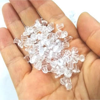 300 Tarraxas e fecho De Brincos silicone transparente ou metal Bijuteria