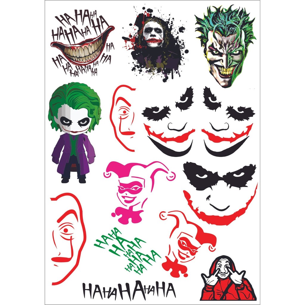 Hahaha Coringa Jocker Cartela com 12 stickers Alerquina