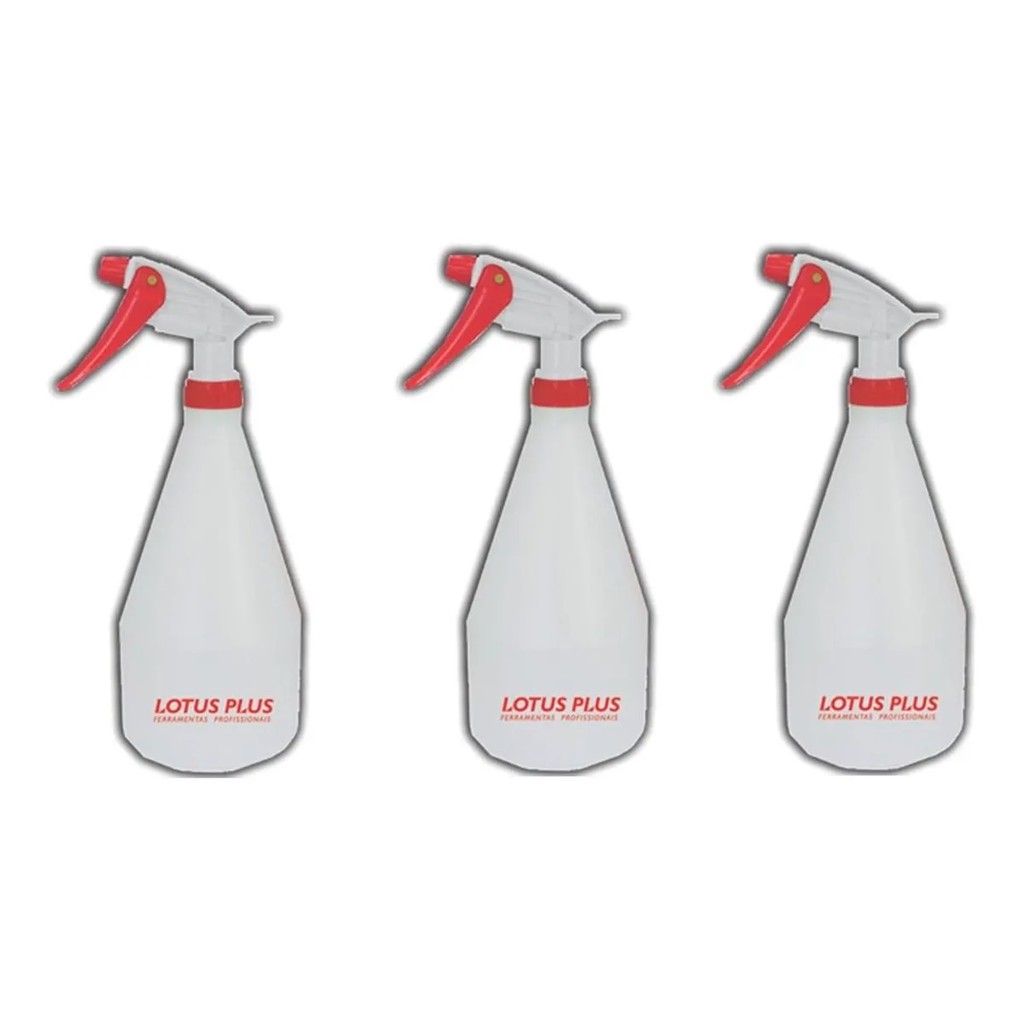 Kit 3 Pulverizador Borrifador 1 Litro Lts Agua Limpeza Jardim