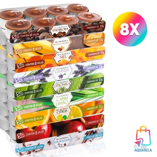 8 Velas Aromaticas Perfumadas Rechaud (com Suporte)