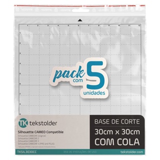 SILHOUETTE PACK COM 5 PEÇAS - BASE DE CORTE 30X30 COM COLA em Oferta na Shopee