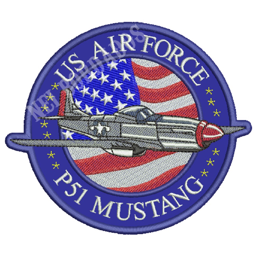 Patch Bordado Avião Mustang P51 (rock, Aviação, Aeromodelo).