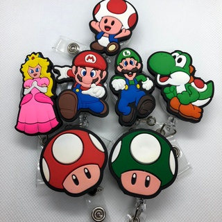 Porta Crachá Retrátil Personalizado - Super Mario Bross e Luigi