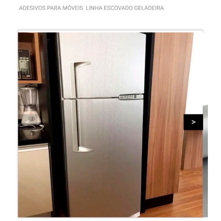 Adesivo Aço Escovado 8mt x 61cm Pelicula vinil para geladeira fogão microondas móveis prata Tipo inox.