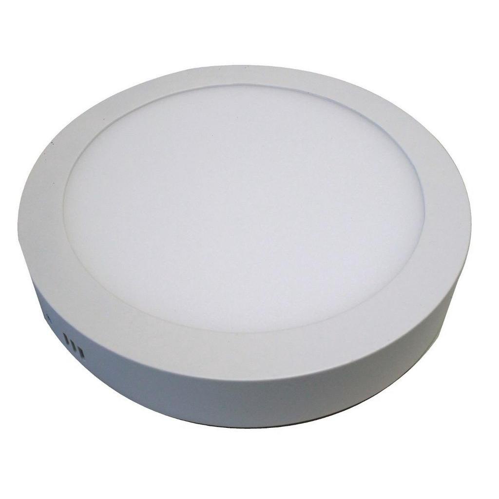 Painel Plafon Redondo Luminária Sobrepor Led 18w Bivolt Branco Quente