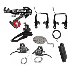 KIT RELAÇÃO 21 MARCHAS PARA BICICLETA COM RAPID FIRE E FREIO V-BRAKE