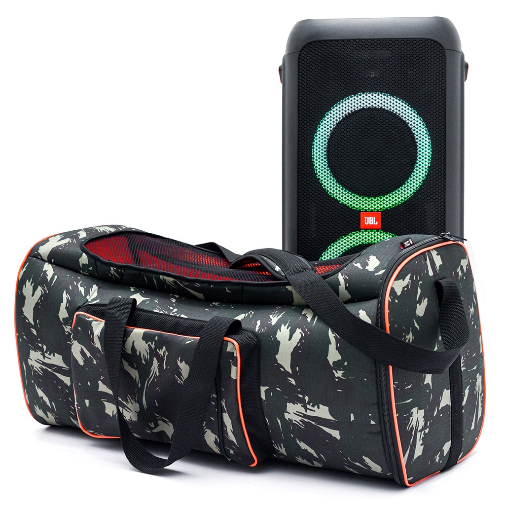 Case Bolsa Bag Jbl Partybox 300 Com Tela Frontal - Camuflada