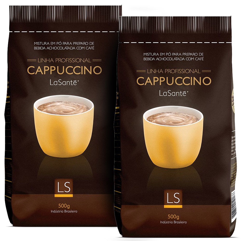 kit Com 2 Cappuccino Classic Tradicional La Santé Pouch Com 500 Gramas Cada Linha Profissional Mistura Em Pó Para Bebida