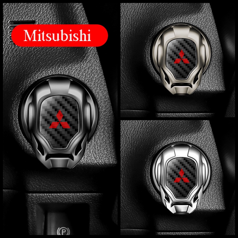 Iron Man Car Interior Engine Ignition Start Stop Button Protective Cover Decoration Sticker Acessórios para interiores de automóveis for Mitsubishi logo Triton Outlander Mirage ASX Lancer EVO PAJERO GRANDIS GALANT Xpander