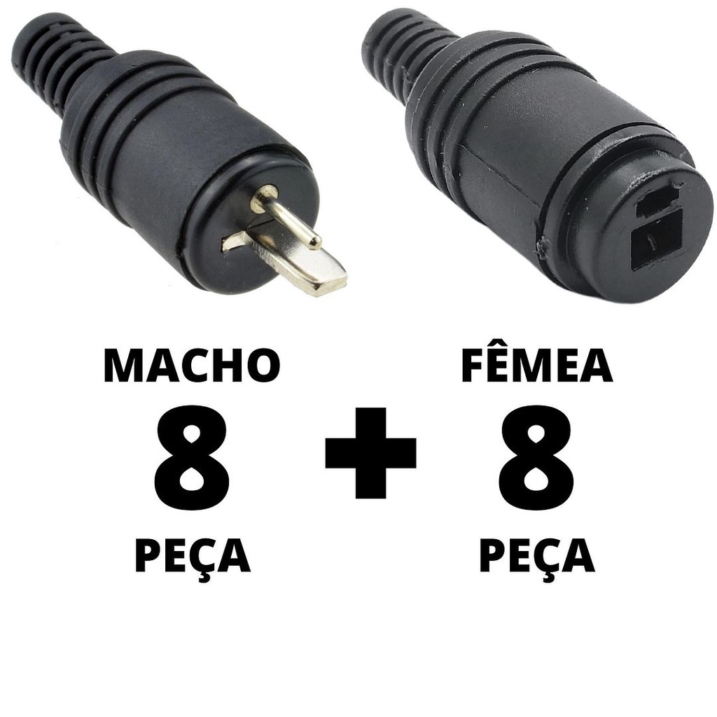 16un Conector Plug Paf Din 2 Pinos Macho e Femea Vitrola Antiga C&B Conectores