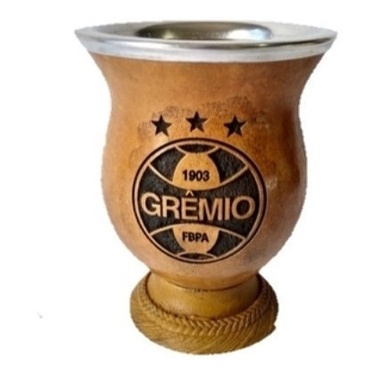 Grêmio Cuia Chimarrão Com Pé Inox E Gravada A Laser