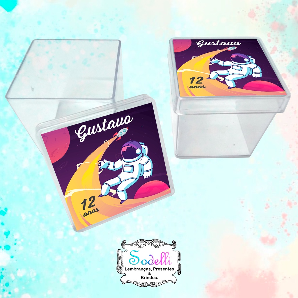 Lembrancinhas Astronauta - 30 | 20 | 10 Caixinhas Acrílicas Personalizadas