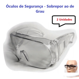 Kit 2 Óculos Proteçao Sobrepor Uso Hospitalar Saúde Com Ca em Oferta na Shopee