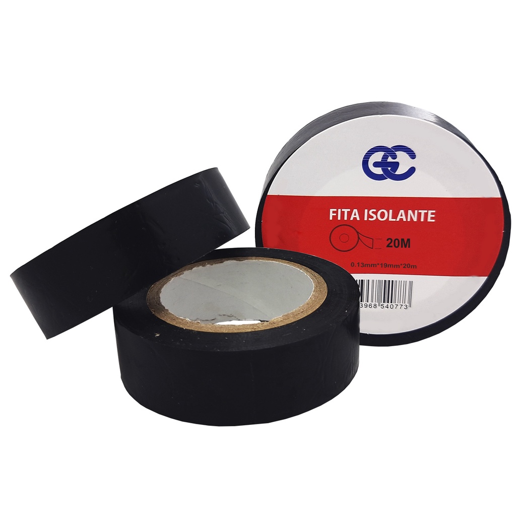 Fita Isolante 20mts Preta 19mmx20m Pacote Qualidade em Oferta na Shopee