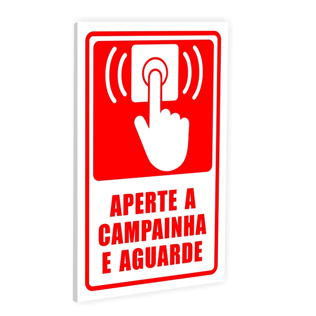 Placa Aperte A Campainha E Aguarda A Prova D'agua Em Pvc 3mm