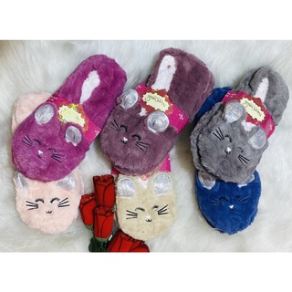 Pantufas De Inverno Femininas Adulto Com Desenho/ Antiderrapantes Quentes Para Uso Internos / Quarto