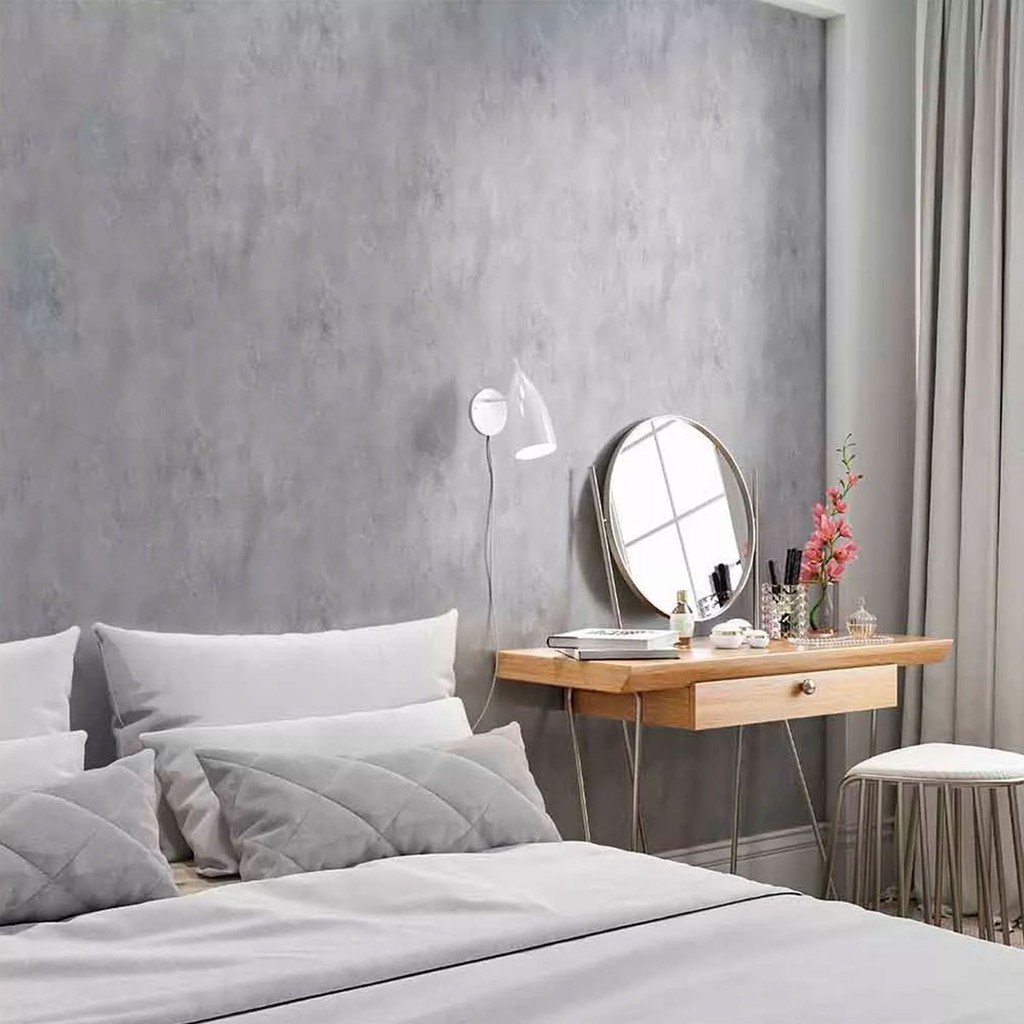 Papel De Parede Autocolante Adesivo Cimento Queimado Lavável 4 mts