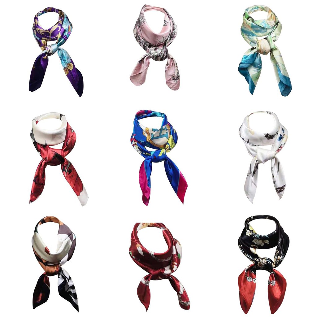 Lenço De Pescoço Estampado Tendencia Moda Feminina Echarpe Multiformas Variedades