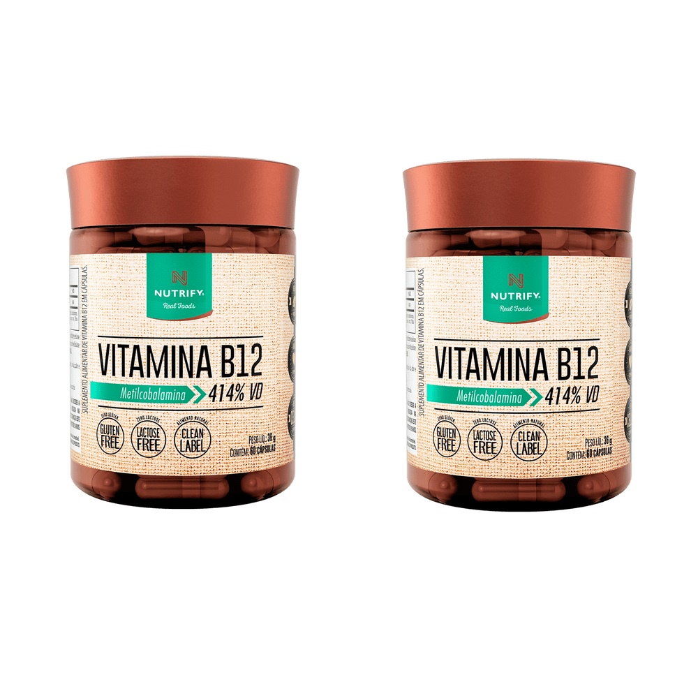 Kit 2x Vitamina B12 60 Cápsulas (Vegana) - Nutrify em Oferta na Shopee