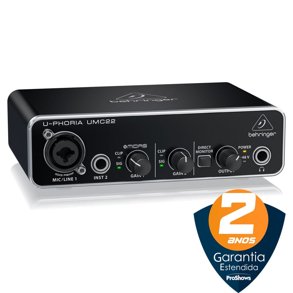 Interface De Áudio Behringer Uphoria Umc22 Shopee Brasil
