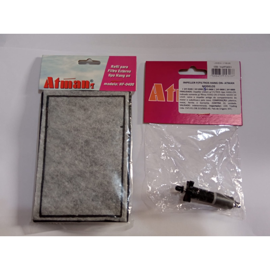Refil Filtro Atman HF0400 HF-0400 + Reparo Impeller Rotor Hélice