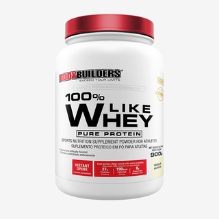 Suplemento em pó para ganho de massa muscular - 100% Like Whey Pure Protein Pote 900g - Bodybuilders