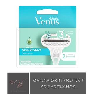 Carga para Aparelhos Depilatório Cartucho Venus Gillette Sensitive Skin Protect 02un