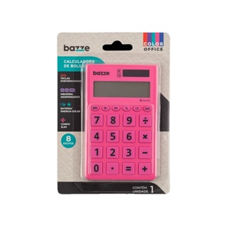 Calculadora de Bolso Color Office Rosa - Bazze em Oferta na Shopee