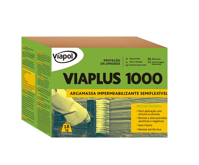 Impermeabilizante Arga Massa Viaplus 1000 - Caixa Com 18kg