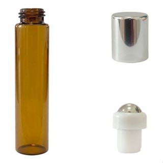 Frasco de Vidro Garrafinha Roll on Ambar 5ml Com Tampa de Metal e Esfera de Inox em Oferta na Shopee