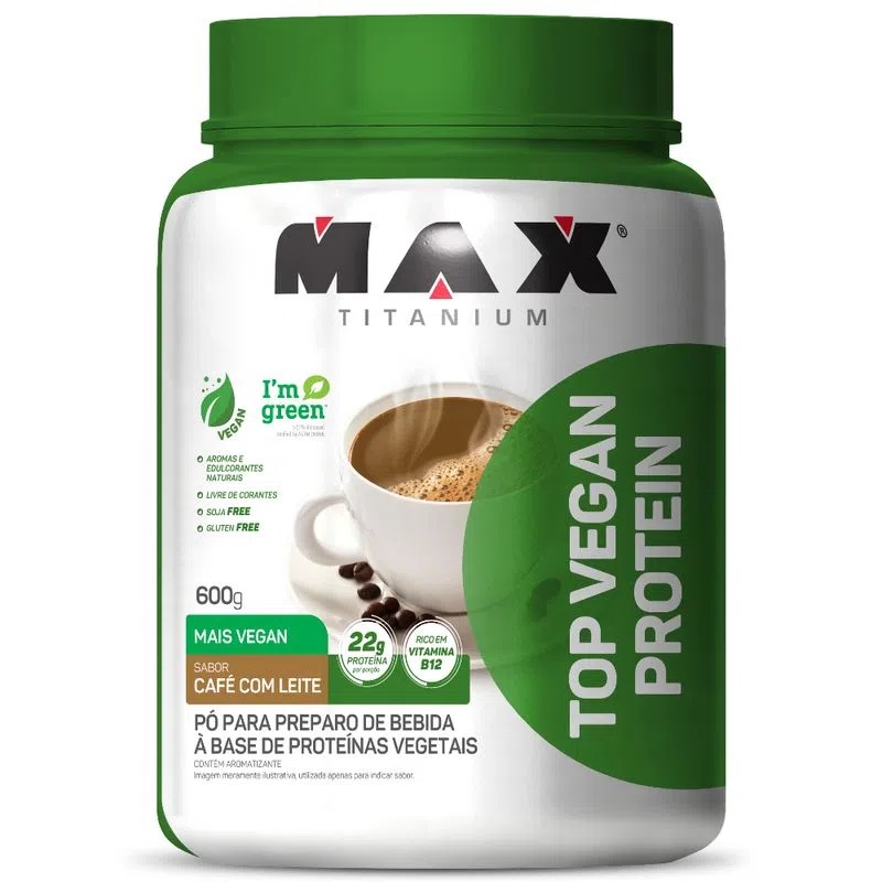 Top Vegan Protein (whey Protein Vegano- Proteína Vegana) Pote 600g Max Titanium