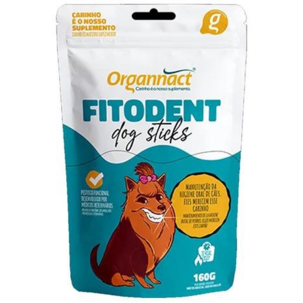 Fitodent Dog Sticks Pet 160g - Organnact Petisco Higiene Oral