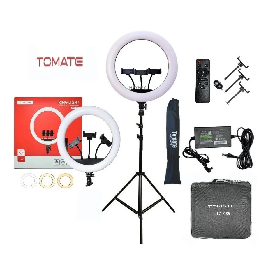 Ring Light Led Para Salão Beleza Profissional 18poregadas com controle tripe bolsa