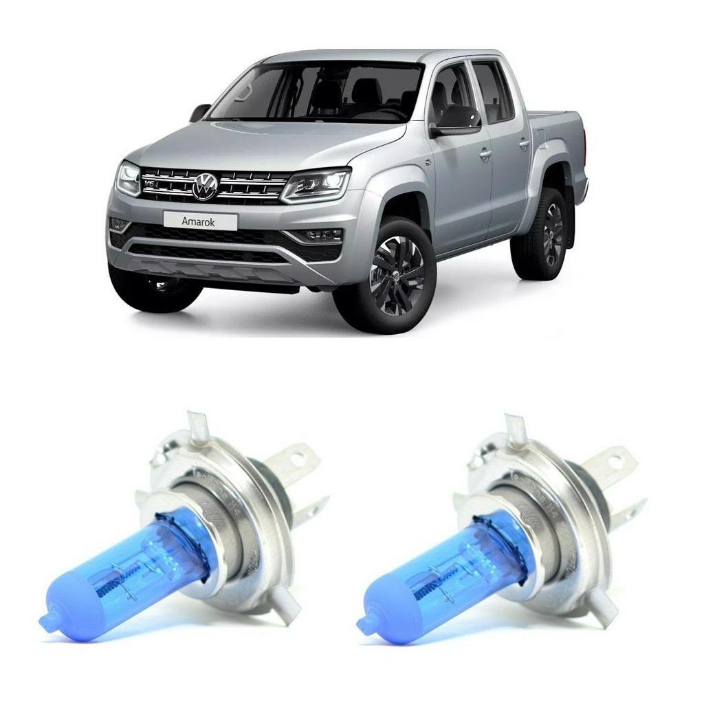 Par Lampada Super Branca Farol Baixo Amarok 2010 2011 2012 2013 2014 2015 8500k H7 12v 55w