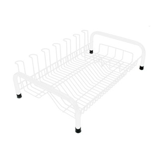 Escorredor de louças para 20 pratos e 7 copos mais talheres pintado Branco, Preto em Oferta na Shopee